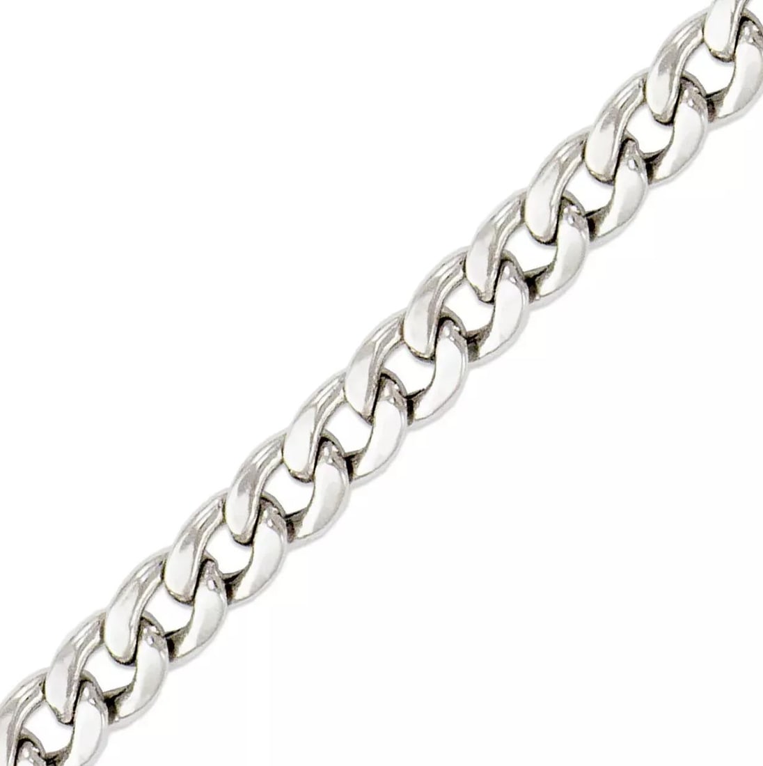 NEW 14K WHITE GOLD HOLLOW MIAMI CURB CHAIN NECKLACE (1 of 2)