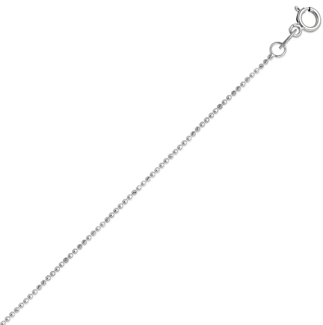 NEW 14K WHITE GOLD BEAD CHAIN NECKLACE (1 of 2)
