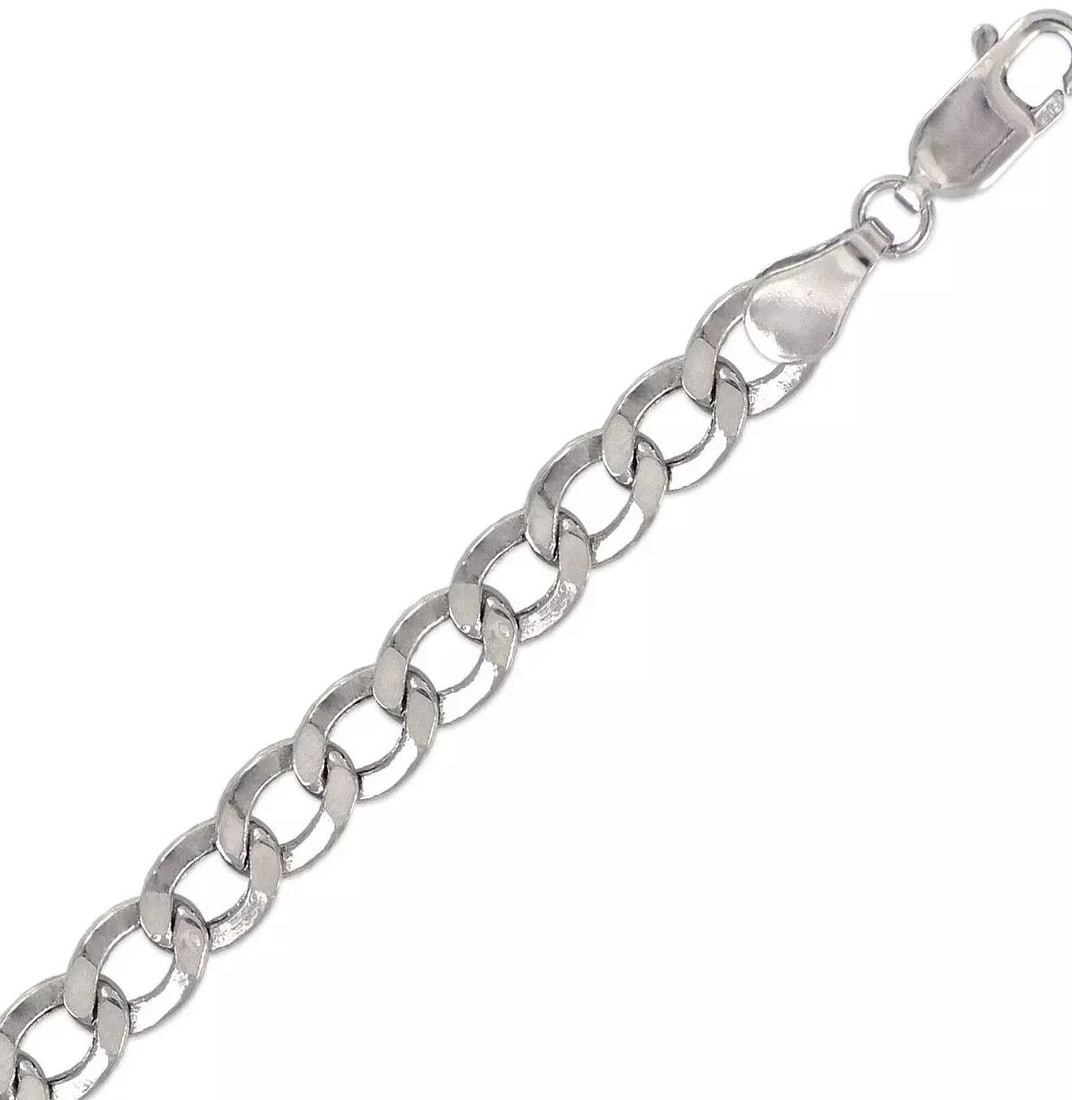 NEW 14K WHITE GOLD HOLLOW CURB CHAIN NECKLACE (1 of 2)