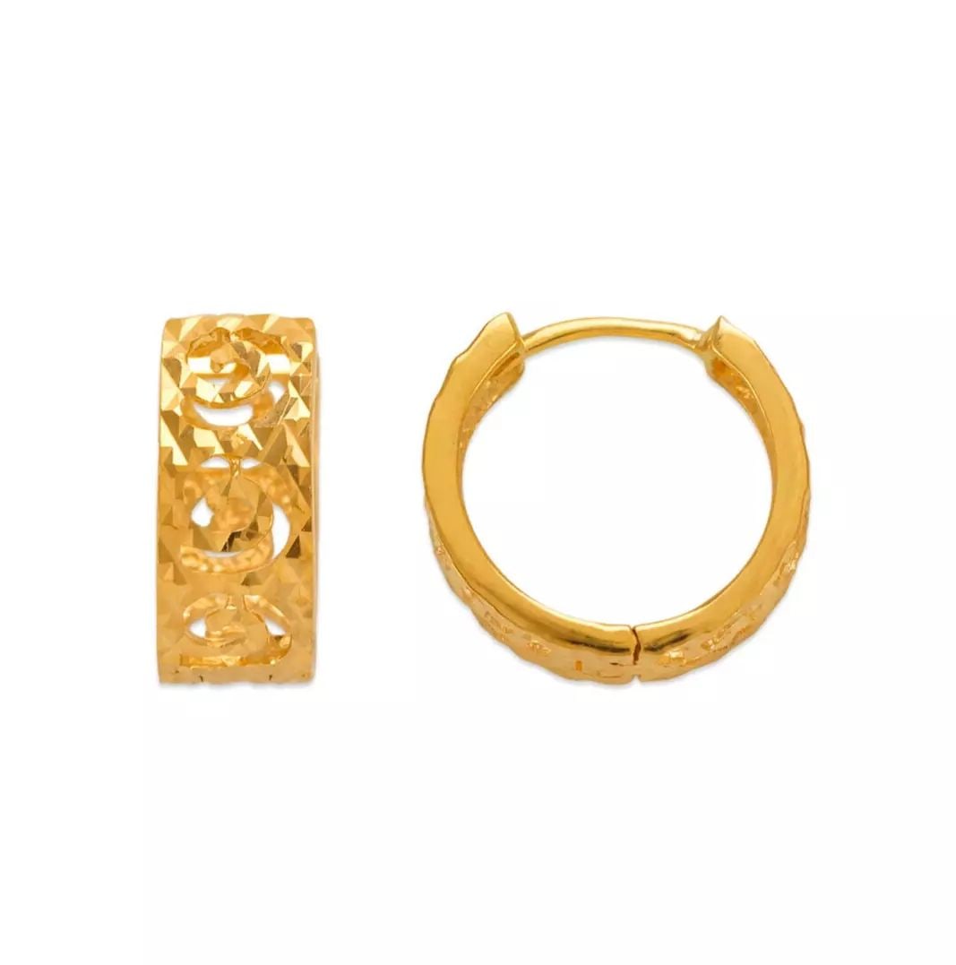 NEW 14K YELLOW GOLD 14mm DIAMOND CUT HUGGIE EARRINGS: NEW 14K YELLOW GOLD 14mm DIAMOND CUT HUGGIE EARRINGS 14K Yellow Gold Approx. 6x14mm High Polished/Diamond Cut Available in White Gold Weight: 2.6 Grams
