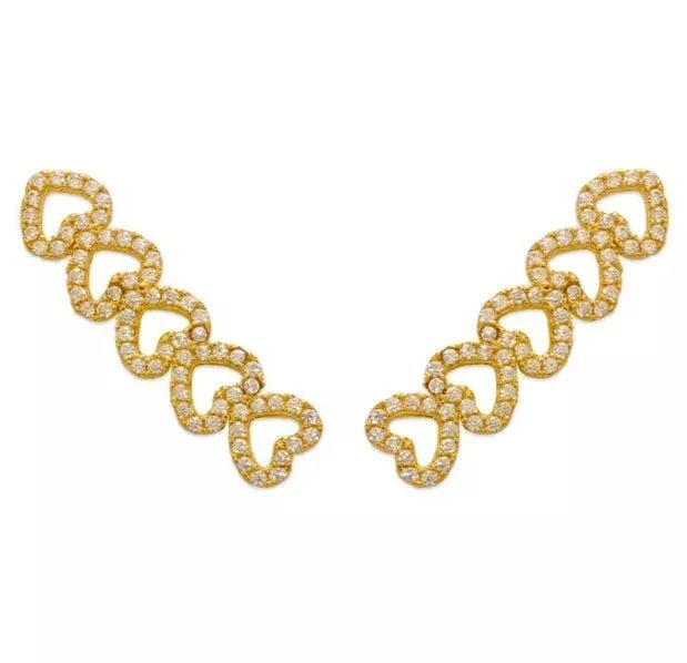 NEW 14K YELLOW GOLD CRAWLER CZ EARRINGS: NEW 14K YELLOW GOLD CRAWLER CZ EARRINGS 14K Yellow Gold Approx. 7x27mm Cubic Zirconia Available in Rose and White Gold Weight: 2.5Grams