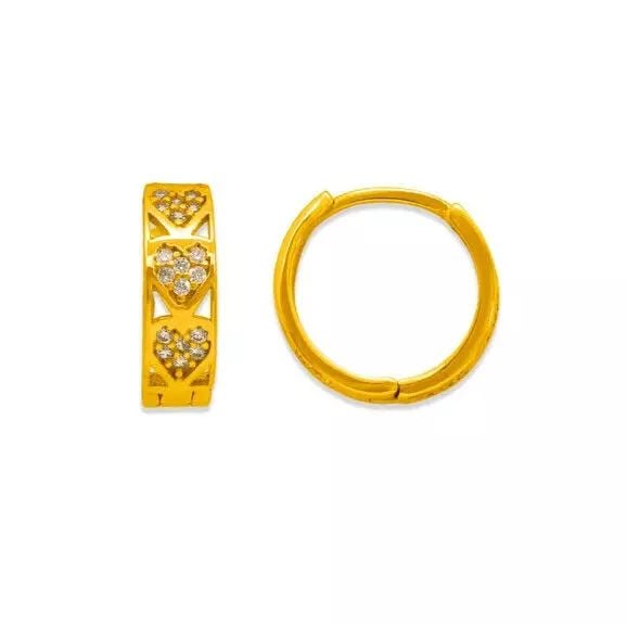 NEW 14K YELLOW GOLD HUGGIE CZ EARRINGS: NEW 14K YELLOW GOLD HUGGIE CZ EARRINGS 14K Yellow Gold Approx. 4.5x14mm High Polished/Cubic Zirconia Available in White Gold Weight: 2.2 Grams
