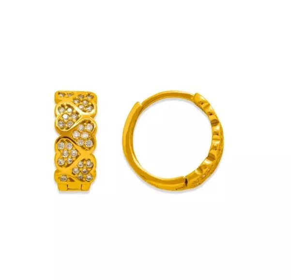 NEW 14K YELLOW GOLD HUGGIE CZ EARRINGS: NEW 14K YELLOW GOLD HUGGIE CZ EARRINGS 14K Yellow Gold Approx. 6x14mm High Polished/Cubic Zirconia Weight: 2.6 Grams