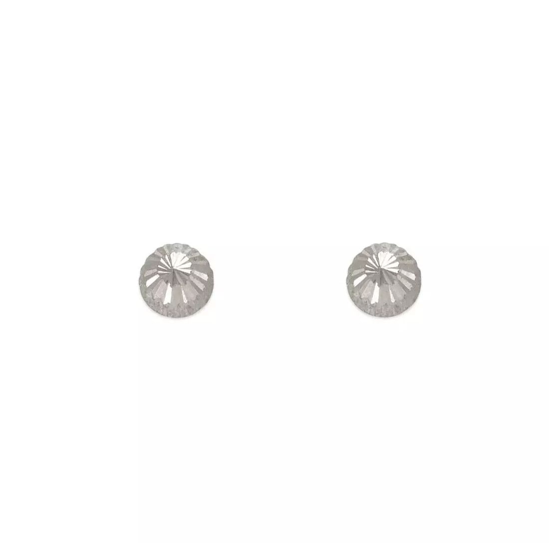 NEW 14K WHITE GOLD BALL STUD EARRINGS (1 of 2)
