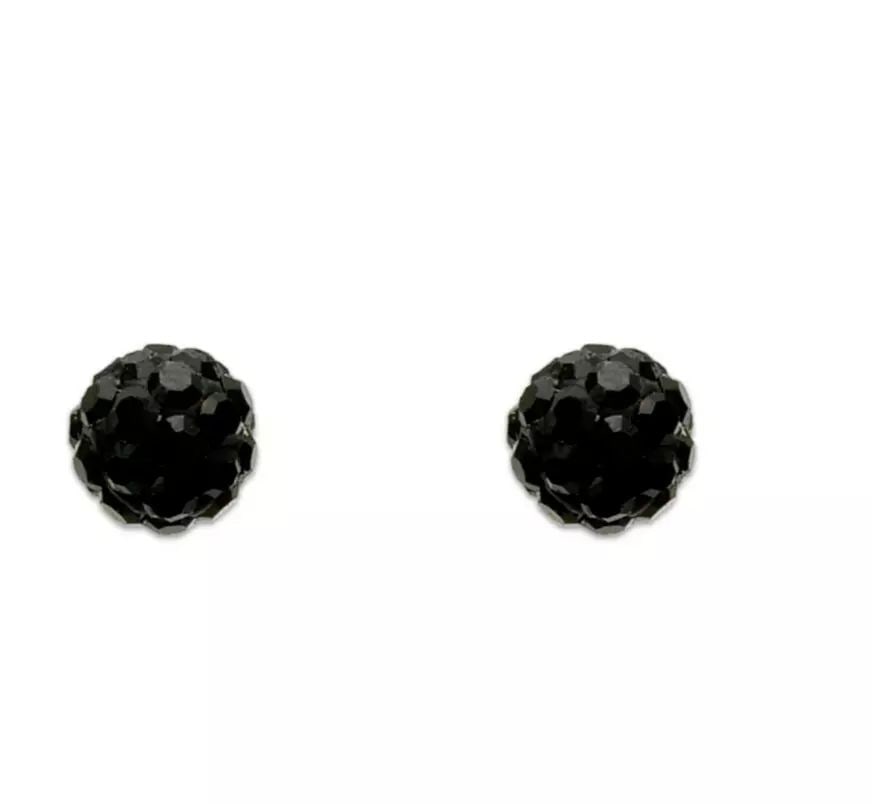 NEW 14K YELLOW GOLD BLACK BALL ENAMEL CZ STUD EARRINGS: NEW 14K YELLOW GOLD BLACK BALL ENAMEL CZ STUD EARRINGS 14K Yellow Gold Approx. 7mm Cubic Zirconia Screw Backing Available in Sizes 5mm-7mm Available Colors: Blue, Multi-Color, Pink, Red, White Weight: