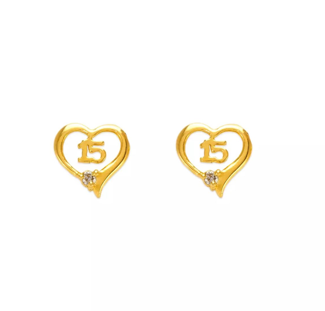 NEW 14K YELLOW GOLD ANOS HEART STUD EARRINGS: NEW 14K YELLOW GOLD ANOS HEART STUD EARRINGS 14K Yellow Gold Approx. 9x9mm Screw Backing Weight: 2.0 Grams