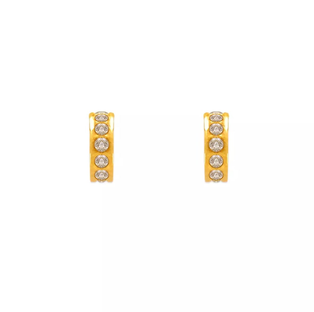 NEW 14K YELLOW HUGGIES CZ STUD EARRINGS: NEW 14K YELLOW HUGGIES CZ STUD EARRINGS 14K Yellow Gold Approx. 3x9mm Cubic Zirconia Screw Backing Weight: 2.0 Grams
