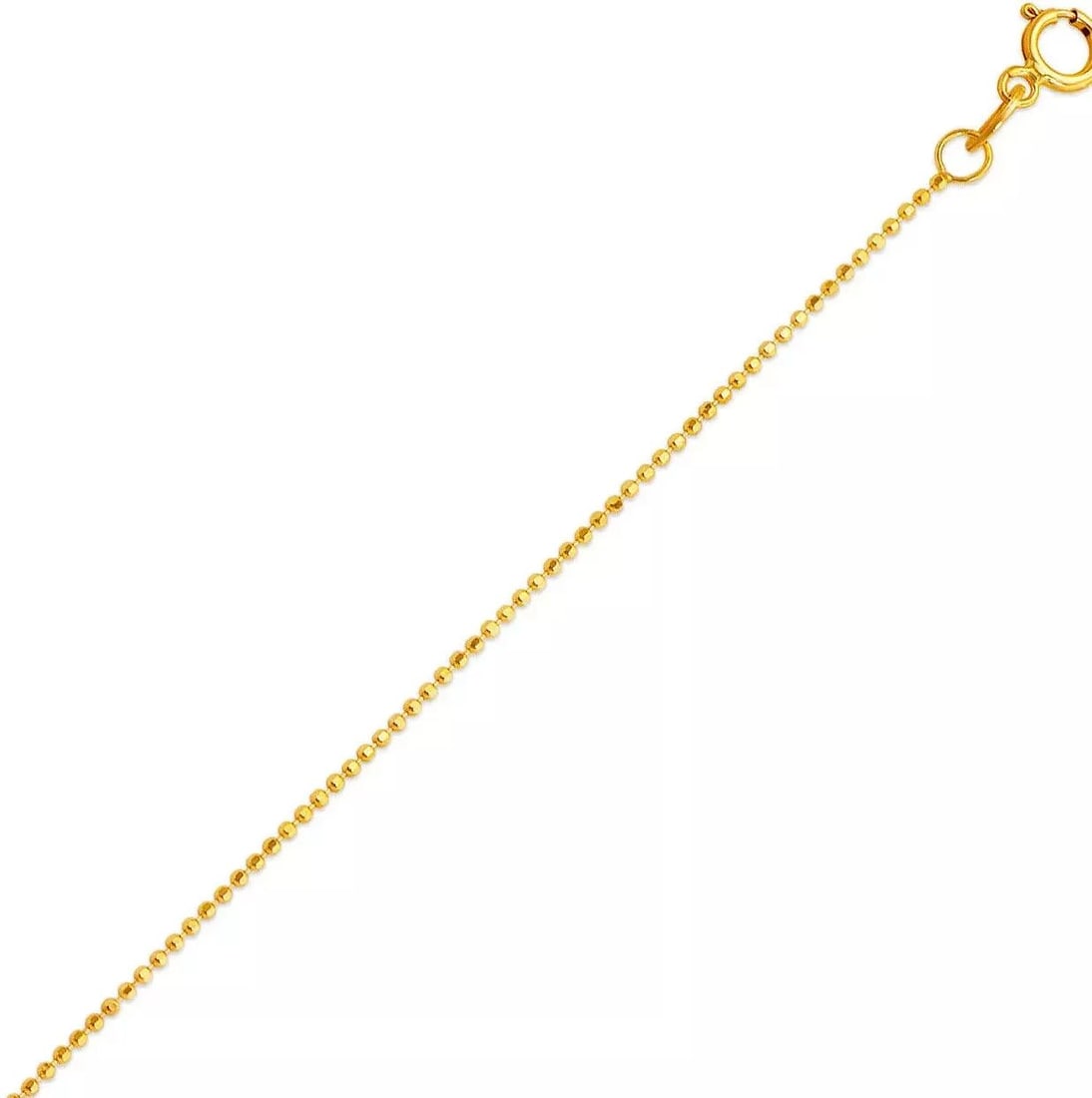 NEW 14K YELLOW GOLD BEAD CHAIN NECKLACE (1 of 2)