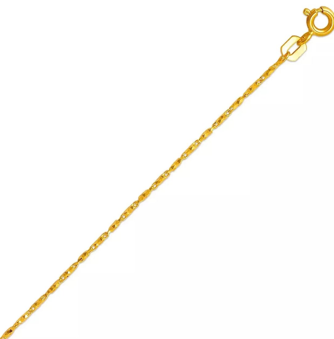 NEW 14K YELLOW GOLD BARREL CHAIN NECKLACE (1 of 2)