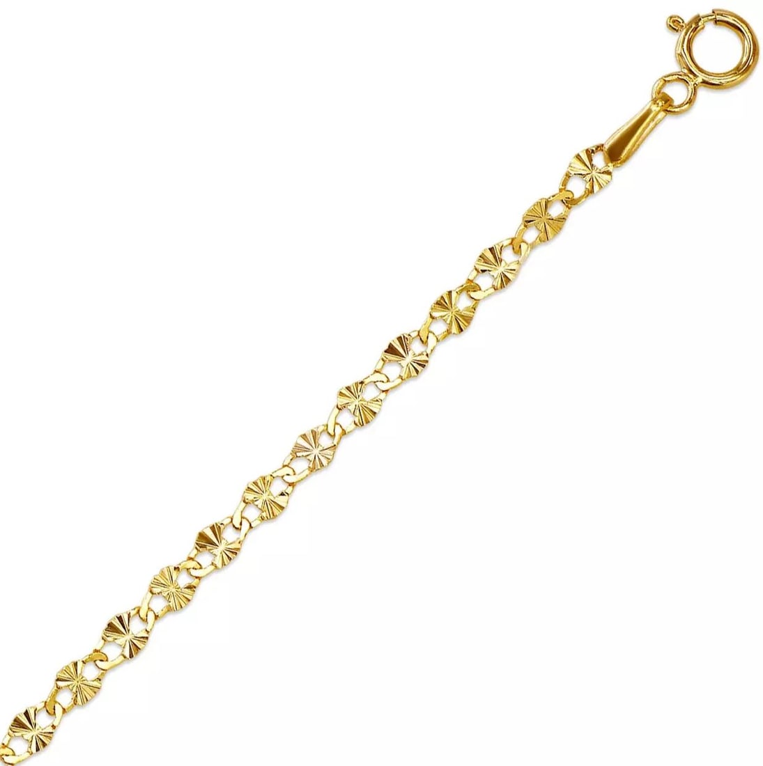 NEW 14K YELLOW GOLD GUCCI STAR CHAIN NECKLACE: NEW 14K YELLOW GOLD GUCCI STAR CHAIN NECKLACE 14K Yellow Gold Apx Weight 2.1mm 18" = 1.6g 2.5mm 18" = 1.9g Diamond Cut Spring Lock Available in Tricolor and White Gold