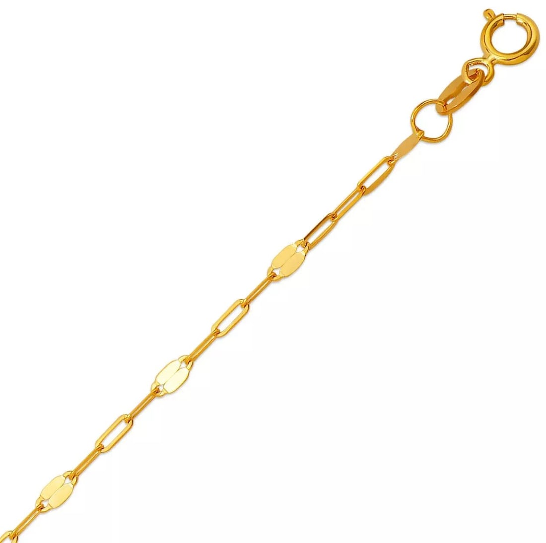 NEW 14K YELLOW GOLD MIRROR CLIP CHAIN NECKLACE: NEW 14K YELLOW GOLD MIRROR CLIP CHAIN NECKLACE 14K Yellow Gold Apx Weight 2mm 18" = 1.7g High Polished Spring Lock Available in White Gold
