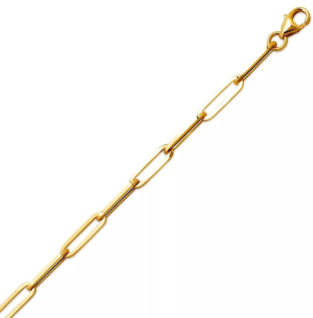 NEW 14K YELLOW GOLD HOLLOW HP FORZATA CHAIN NECKLACE: NEW 14K YELLOW GOLD HOLLOW HP FORZATA CHAIN NECKLACE 14K Yellow Gold Apx Weight 3mm 18" = 3.2g 4mm 18" =5.9g 5mm 18" =7.4g High Polished Hollow Lobster Lock