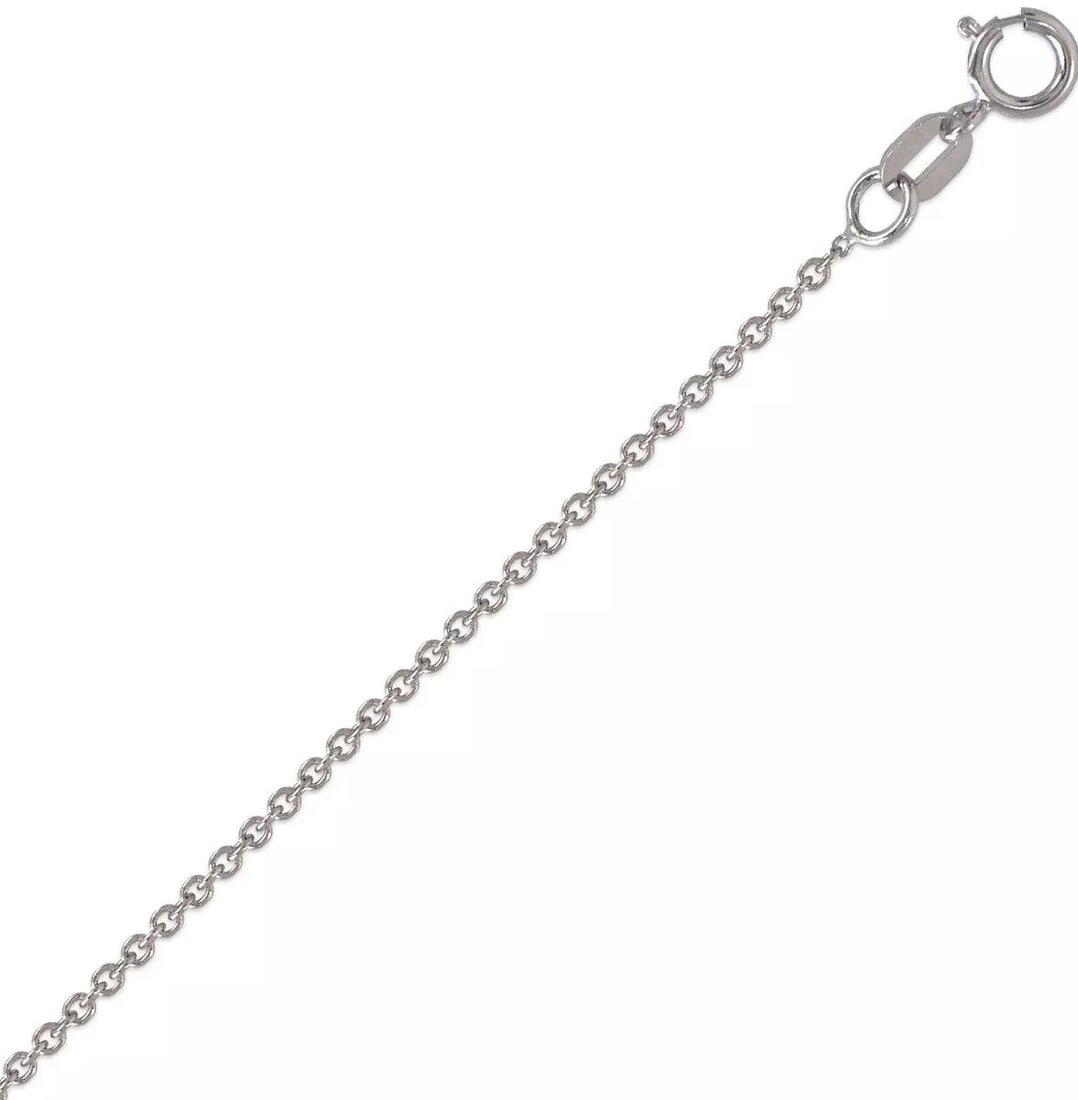 NEW 14K WHITE GOLD ROLO CHAIN NECKLACE (1 of 2)