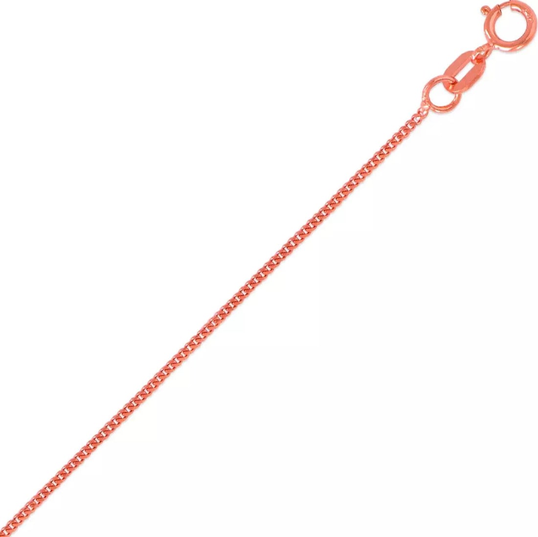 NEW 14K ROSE GOLD BABY CURB CHAIN NECKLACE: NEW 14K ROSE GOLD BABY CHAIN NECKLACE 14K Rose Gold Apx Weight 1.0mm 18" = 1.4g Available in Yellow and White Gold Spring Lock