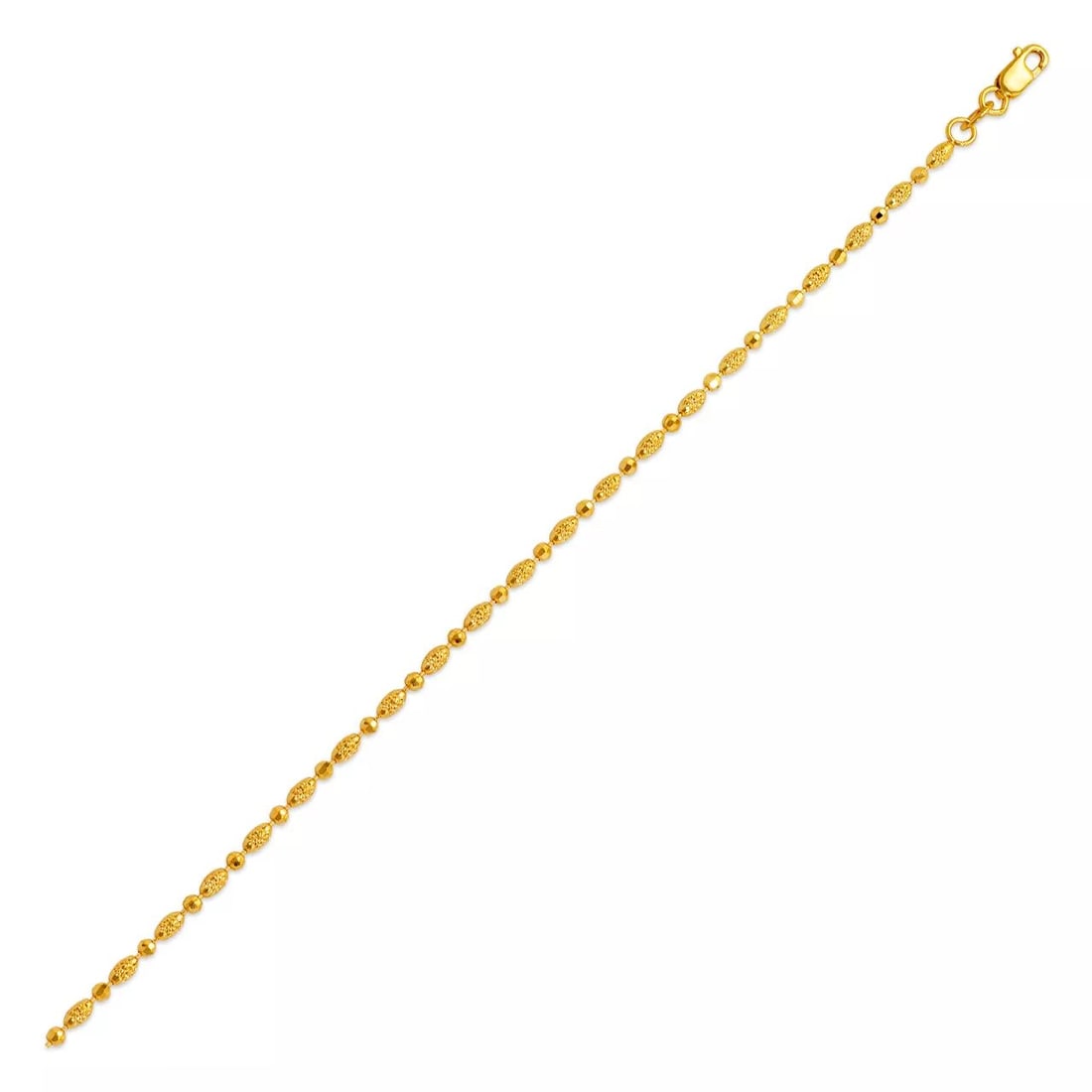 NEW 14K YELLOW GOLD BEAD CHAIN NECKLACE (1 of 2)