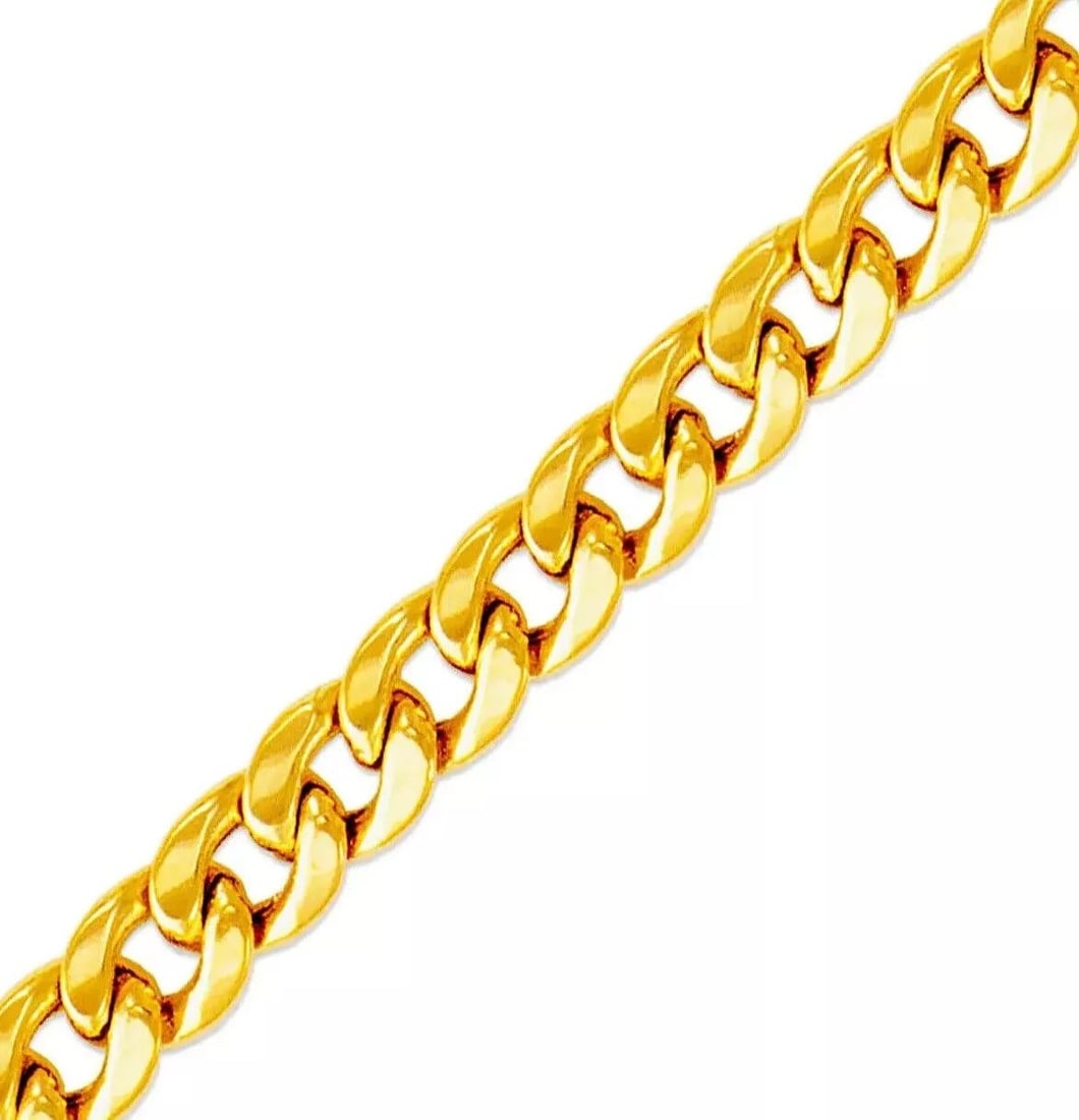 NEW 14K YELLOW GOLD HOLLOW MIAMI CURB CHAIN NECKLACE (1 of 2)