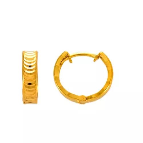NEW 14K YELLOW GOLD 11mm DIAMOND CUT HUGGIE EARRINGS: NEW 14K YELLOW GOLD 11mm DIAMOND CUT HUGGIE EARRINGS 14K Yellow Gold Approx. 3x11mm High Polished/Diamond Cut Available in White Gold Weight: 1.0 Grams