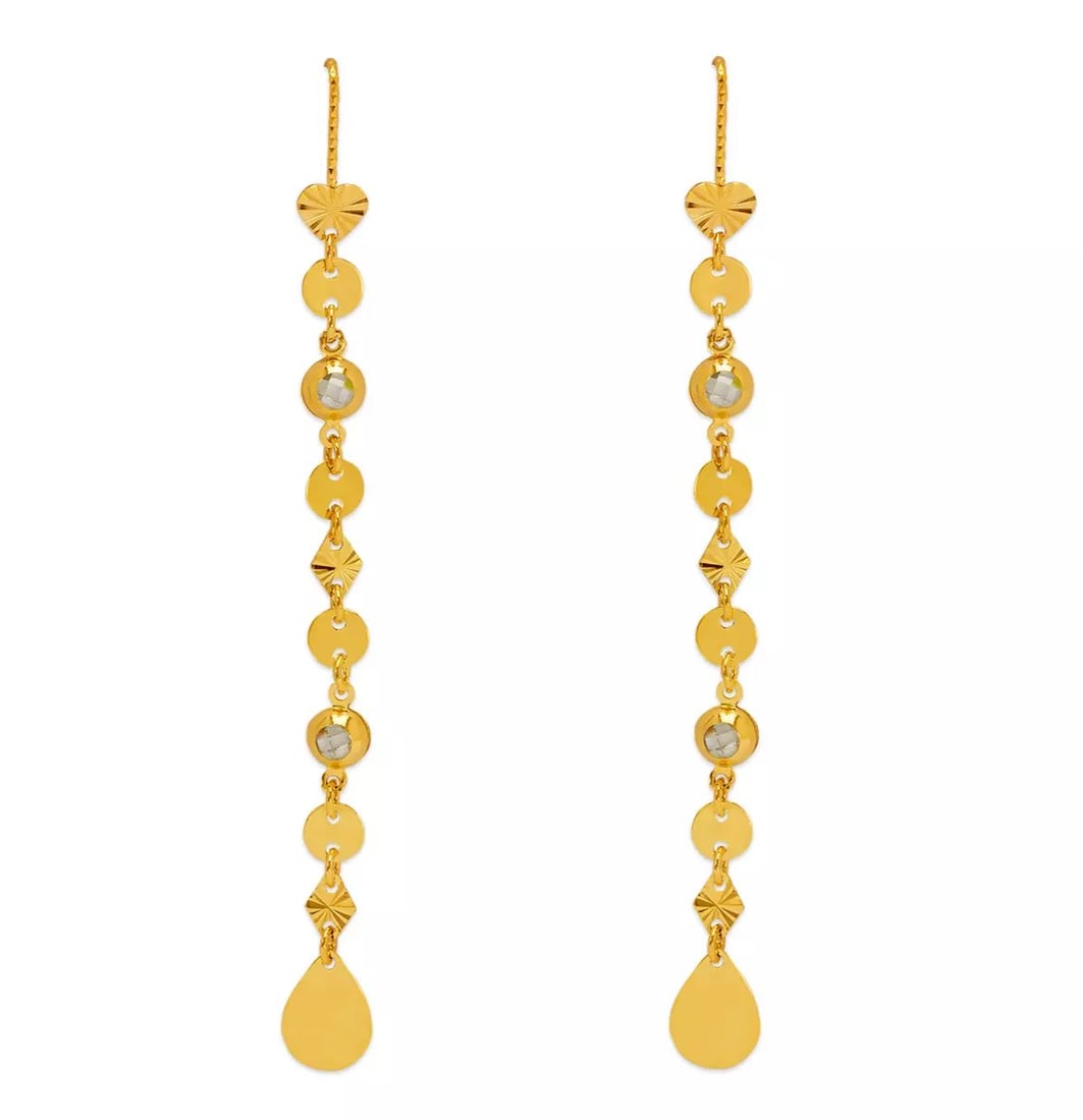 NEW 14K YELLOW GOLD DANGLING THREADER CZ EARRINGS: NEW 14K YELLOW GOLD DANGLING THREADER CZ EARRINGS 14K Yellow Gold Approx. 7x78mm Wide High Polished/Cubic Zirconia Weight: 3.0 Grams