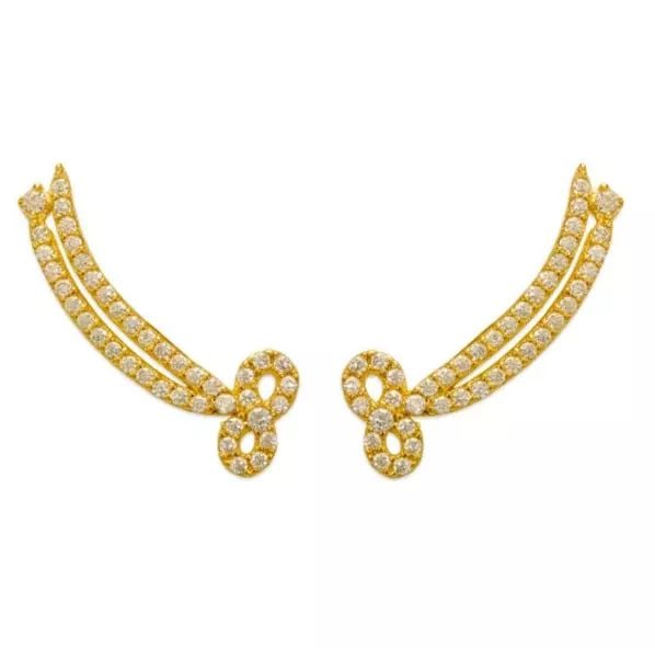 NEW 14K YELLOW GOLD CRAWLER CZ EARRINGS: NEW 14K YELLOW GOLD CRAWLER CZ EARRINGS 14K Yellow Gold Approx. 8x22mm Cubic Zirconia Available in Rose and White Gold Weight: 1.8 Grams