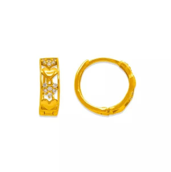 NEW 14K YELLOW GOLD HUGGIE CZ EARRINGS: NEW 14K YELLOW GOLD HUGGIE CZ EARRINGS 14K Yellow Gold Approx. 4.5x14mm High Polished/Cubic Zirconia Available in White Gold Weight: 1.9 Grams