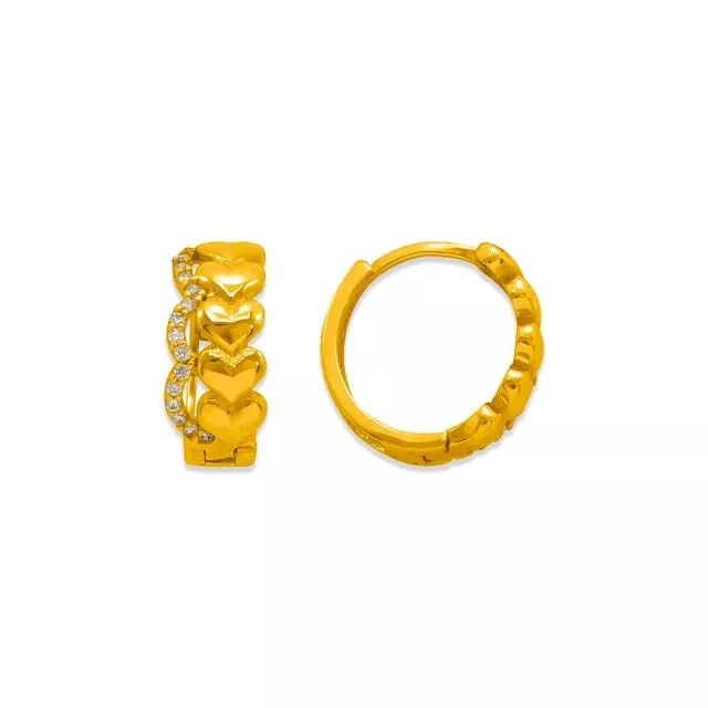 NEW 14K YELLOW GOLD HUGGIE CZ EARRINGS: NEW 14K YELLOW GOLD HUGGIE CZ EARRINGS 14K Yellow Gold Approx. 6.5x14mm High Polished/Cubic Zirconia Weight: 2.3 Grams
