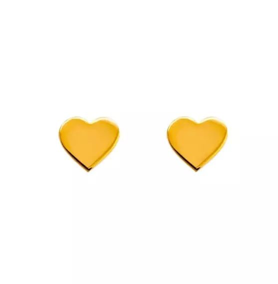 NEW 14K YELLOW GOLD HIGH POLISHED HEART STUD EARRINGS: NEW 14K YELLOW GOLD HIGH POLISHED HEART STUD EARRINGS 14K Yellow Gold Approx. 7x6.5mm High Polished Screw Backing Weight: 2.0 Grams