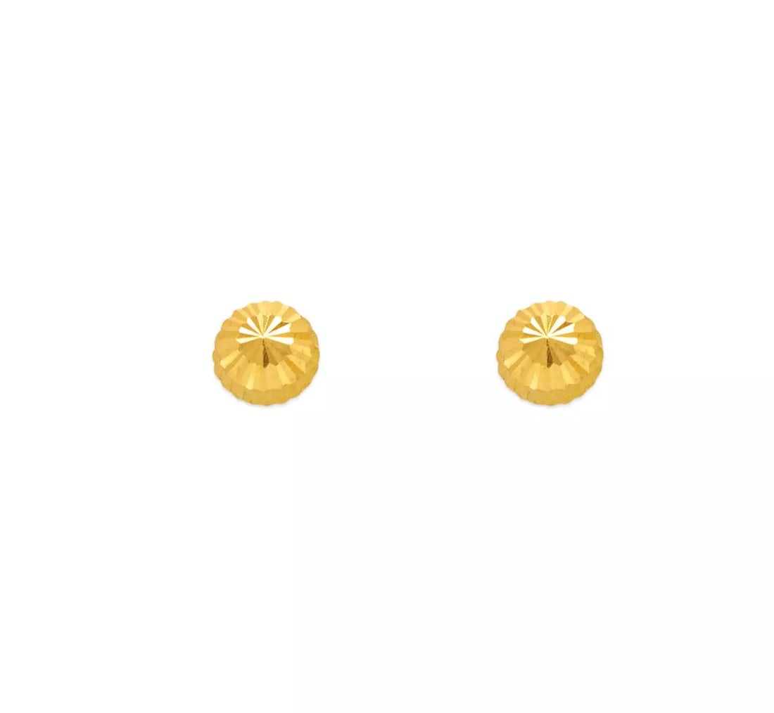 NEW 14K YELLOW GOLD BALL STUD EARRINGS (1 of 2)