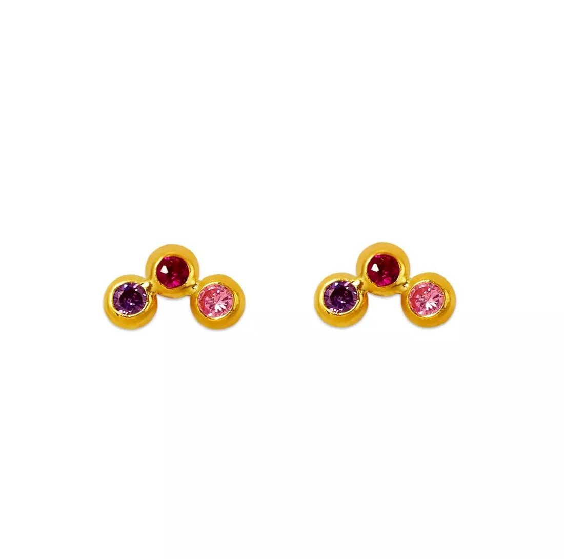 NEW 14K YELLOW GOLD ARC BEZEL CZ STUD EARRINGS: NEW 14K YELLOW GOLD ARC BEZEL CZ STUD EARRINGS 14K Yellow Gold Approx. 7x4mm Cubic Zirconia Screw Backing Weight: 2.0 Grams