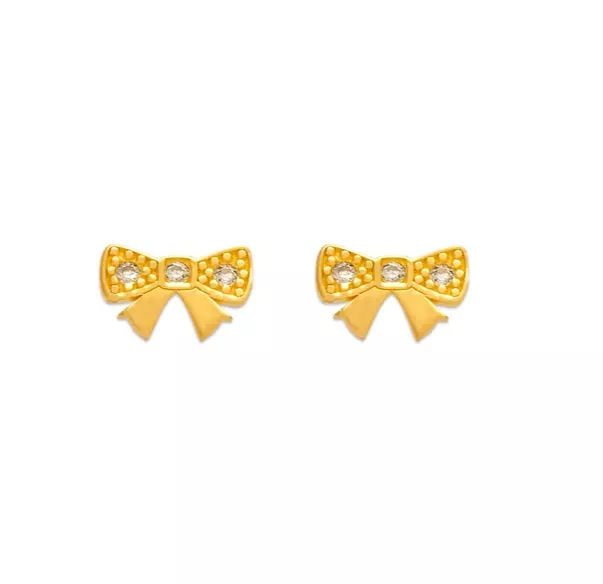 NEW 14K YELLOW GOLD RIBBON PAVE CZ STUD EARRINGS: NEW 14K YELLOW GOLD RIBBON PAVE CZ STUD EARRINGS 14K Yellow Gold Approx. 7x5mm Cubic Zirconia Screw Backing Weight: 2.0 Grams