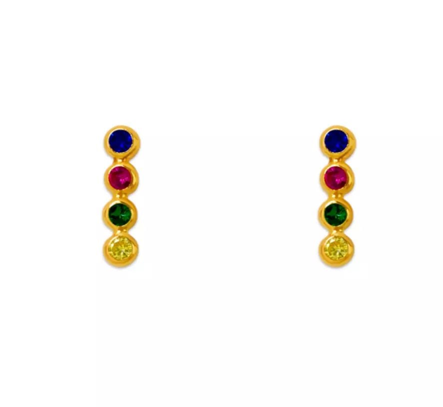 NEW 14K YELLOW GOLD LINE BEZEL CZ STUD EARRINGS: NEW 14K YELLOW GOLD LINE BEZEL CZ STUD EARRINGS 14K Yellow Gold Approx. 3x10mm Cubic Zirconia Screw Backing Weight: 2.0 Grams