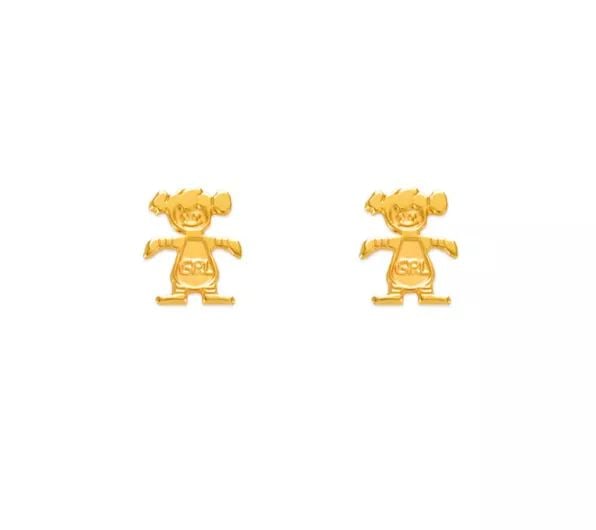 NEW 14KYELLOW GOLD GIRL STUD EARRINGS: NEW 14KYELLOW GOLD GIRL STUD EARRINGS 14K Yellow Gold Approx. 6x7mm Screw Backing Weight: 2.0 Grams