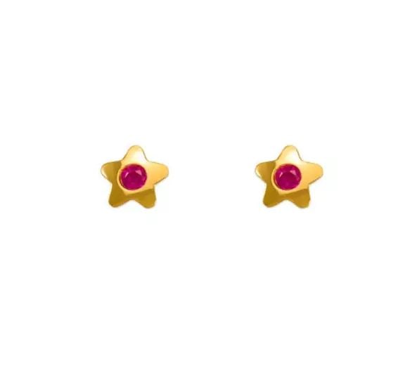 NEW 14K YELLOW GOLD RED HIGH POLISHED CZ STUD EARRINGS: NEW 14K YELLOW GOLD RED HIGH POLISHED CZ STUD EARRINGS 14K Yellow Gold Approx. 4mm Wide High Polished/Cubic Zirconia Screw Backing Available in Pink and White Cubic Zirconia Weight: 2.0 Grams