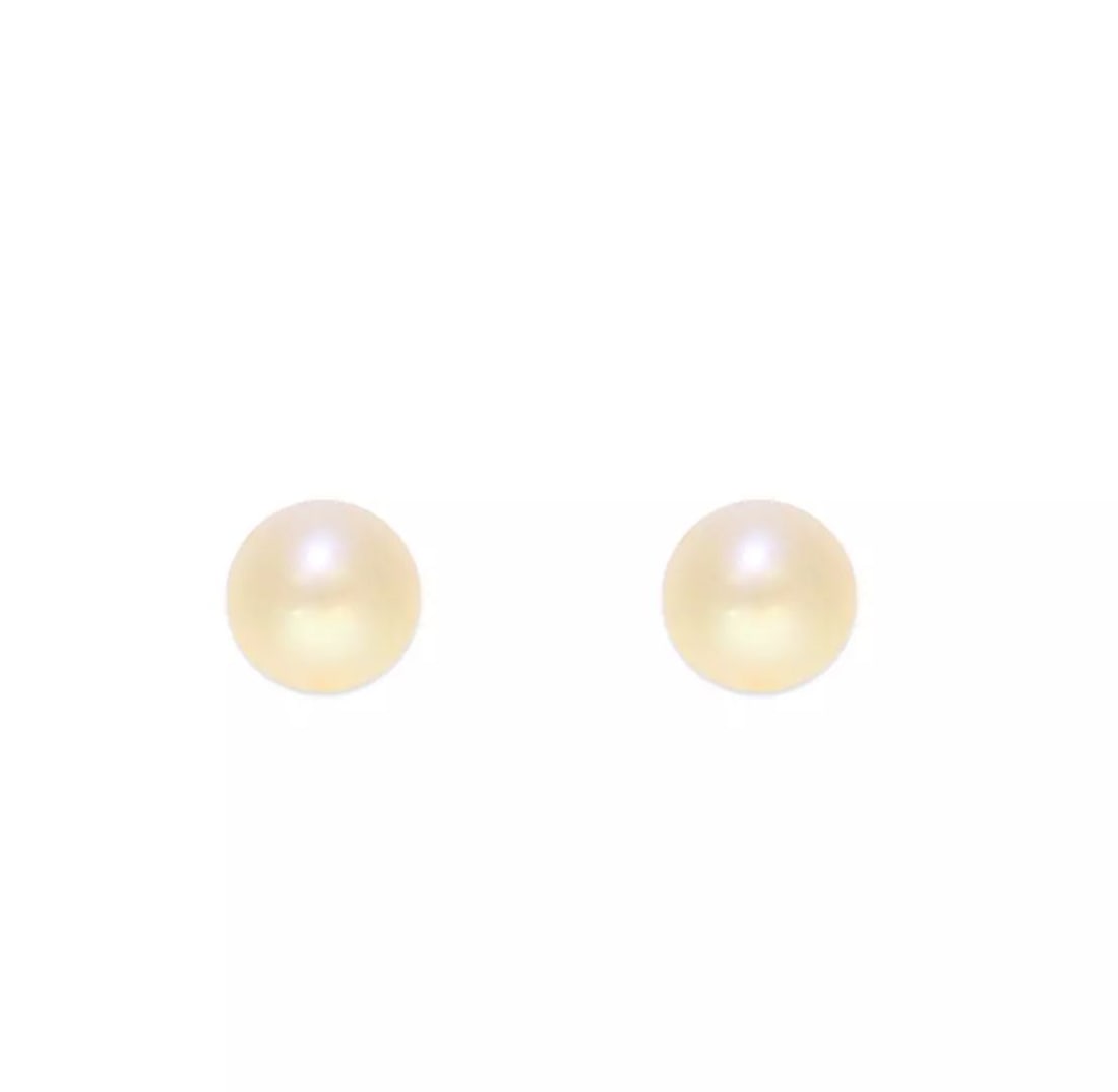 NEW 14K YELLOW GOLD PEARL STUD EARRINGS: NEW 14K YELLOW GOLD PEARL STUD EARRINGS 14K Yellow Gold Approx. 5mm Screw Backing Available in 5mm-6mm Weight: 2.0 Grams