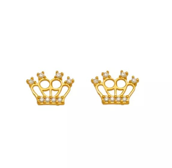 NEW 14K YELLOW GOLD WHITE CZ STUD EARRINGS: NEW 14K YELLOW GOLD WHITE CZ STUD EARRINGS 14K Yellow Gold Approx. 9x7mm High Polished/Cubic Zirconia Screw Backing Available in Red Cubic Zirconia Weight: 2.0 Grams