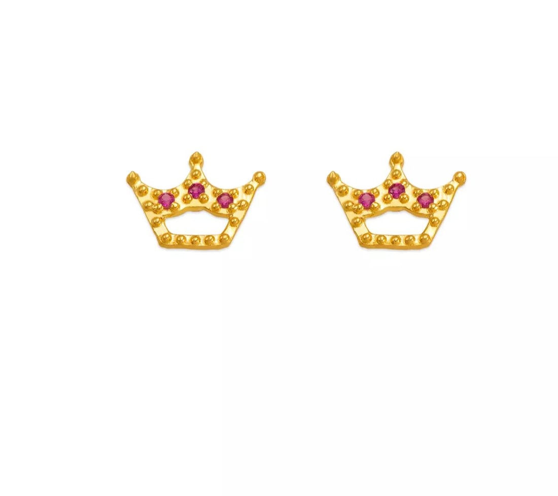 NEW 14K YELLOW GOLD RED CZ STUD EARRINGS: NEW 14K YELLOW GOLD RED CZ STUD EARRINGS 14K Yellow Gold Approx. 8x6mm High Polished/Cubic Zirconia Screw Backing Available in White Cubic Zirconia Weight: 2.0 Grams