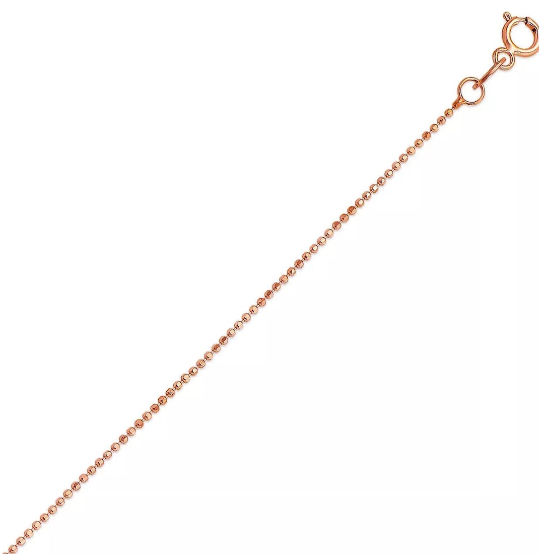 NEW 14K ROSE GOLD BEAD CHAIN NECKLACE (1 of 2)