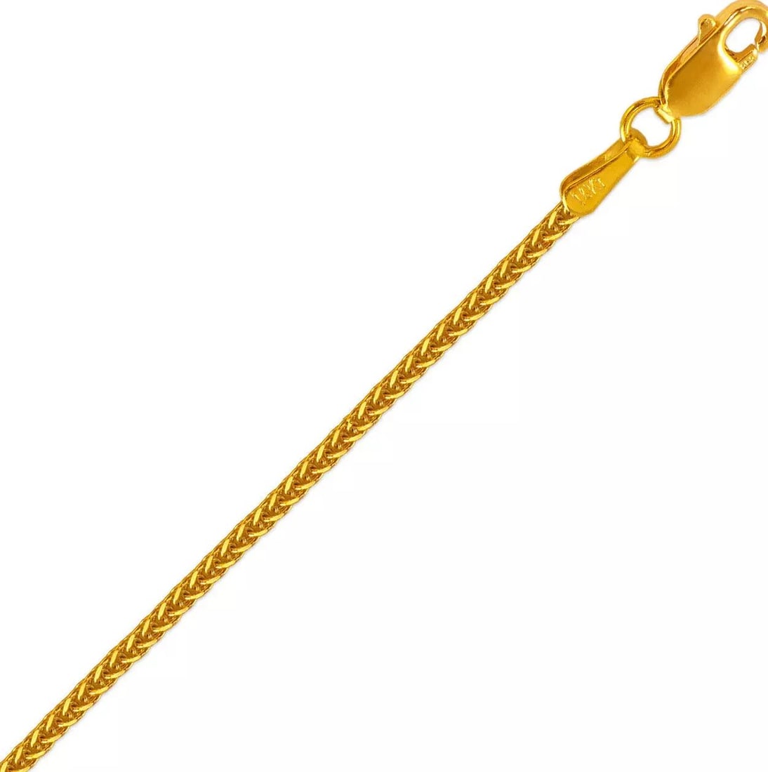 NEW 14K YELLOW GOLD SQUARE WHEAT D/C CHAIN NECKLACE: NEW 14K YELLOW GOLD SQUARE WHEAT D/C CHAIN NECKLACE 14K Yellow Gold Apx Weight 0.7mm 18" = 1.6g 0.9mm 18" =2.4g 1.0mm 18" =4.2g High Polished/Diamond Cut Lobster Lock Available in White Gold