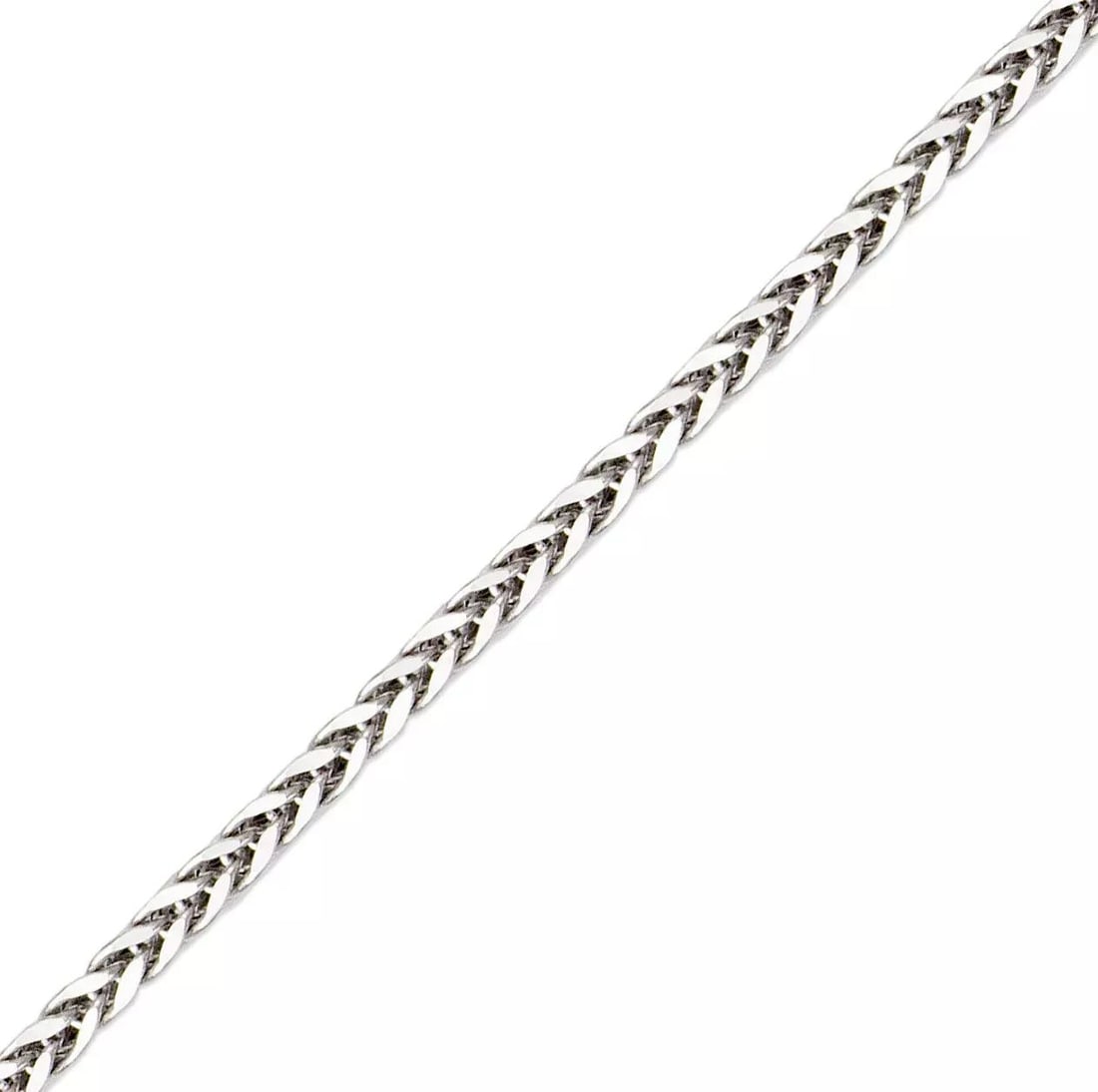 NEW 14K WHITE GOLD HOLLOW SQUARE CHAIN NECKLACE: NEW 14K WHITE GOLD HOLLOW SQUARE CHAIN NECKLACE 14K White Gold Apx Weight 1.2mm 18" = 2.4g 1.7mm 18" = 3.9g 2.2mm 18" = 7.0g High Polished Hollow Lobster Lock Available in Yellow Gold
