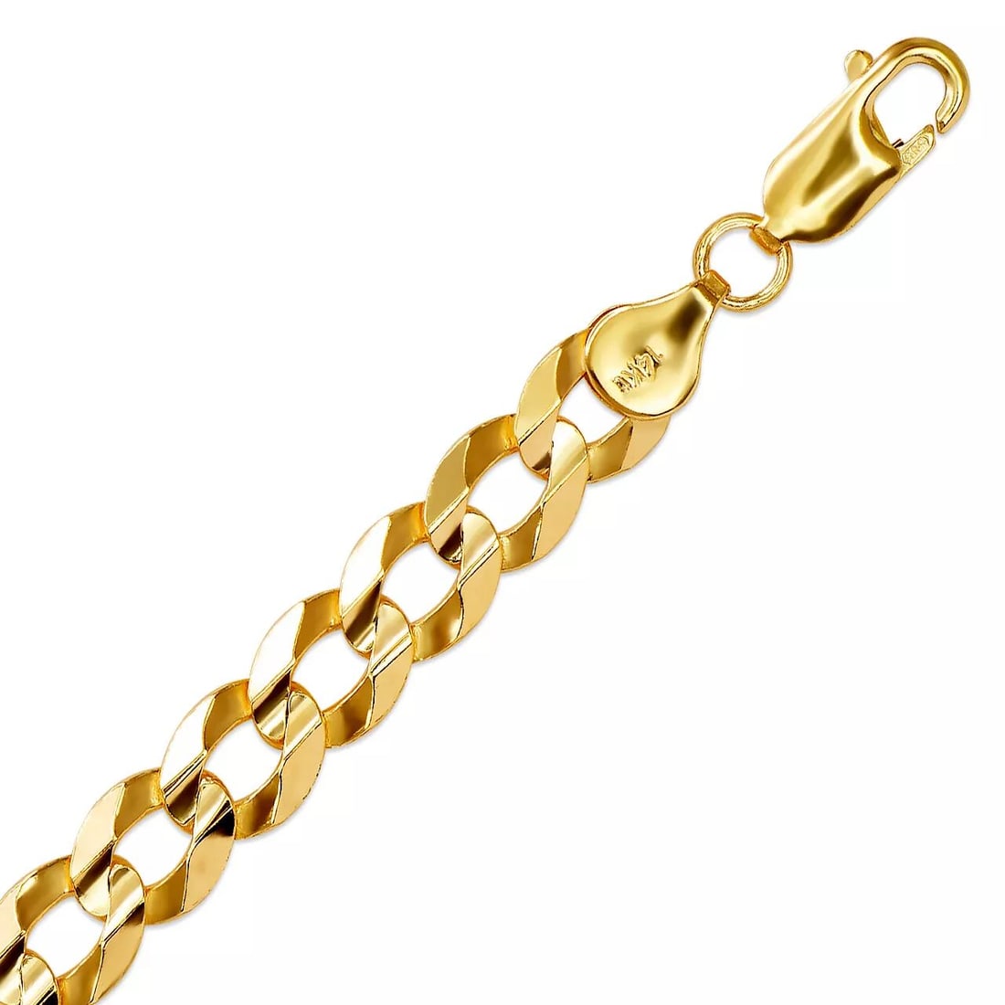 NEW 14K YELLOW GOLD BARREL CURB CHAIN NECKLACE (1 of 2)