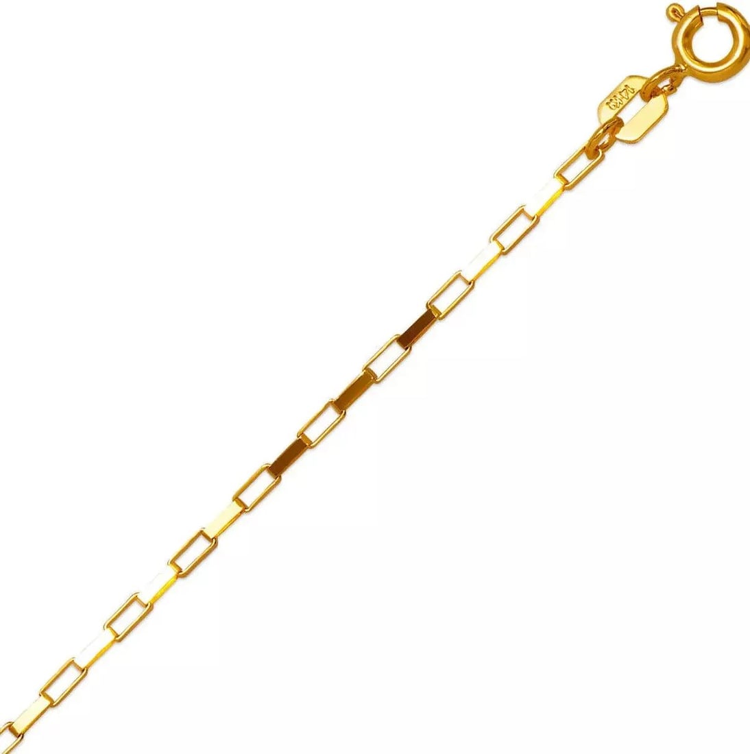 NEW 14K YELLOW GOLD OPEN BOX CHAIN NECKLACE (1 of 2)