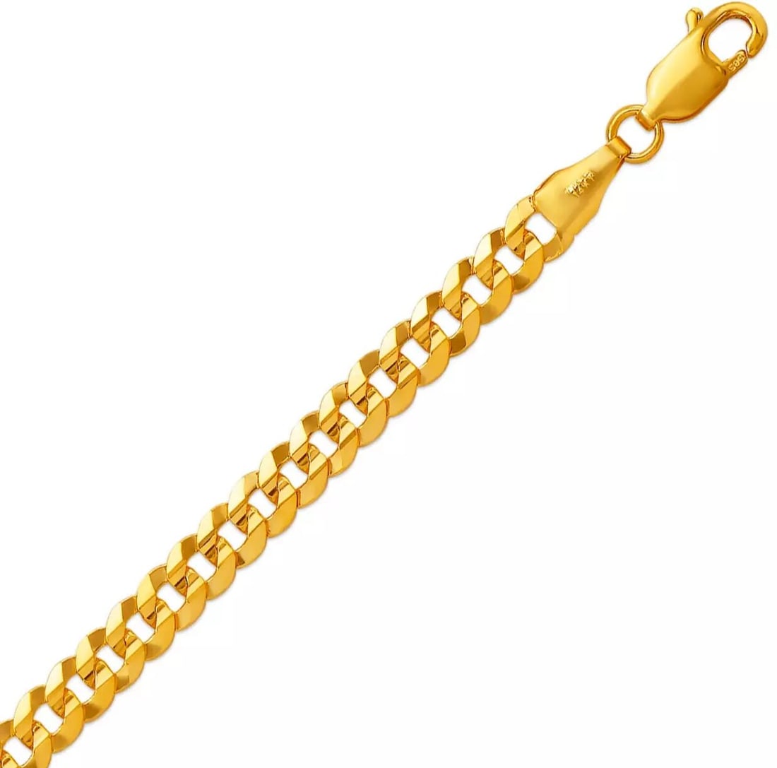 NEW 14K YELLOW GOLD CURB LIGHT CHAIN NECKLACE (1 of 2)