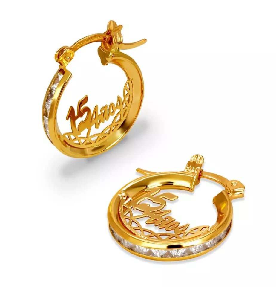 NEW 14K YELLOW GOLD ANOS CZ HOOP EARRINGS: NEW 14K YELLOW GOLD ANOS CZ HOOP EARRINGS 14K Yellow Gold Approx. 11x19mm Wide High Polished/Cubic Zirconia Clasp Backing Available in Multiple Sizes Weight: 2.3 Grams