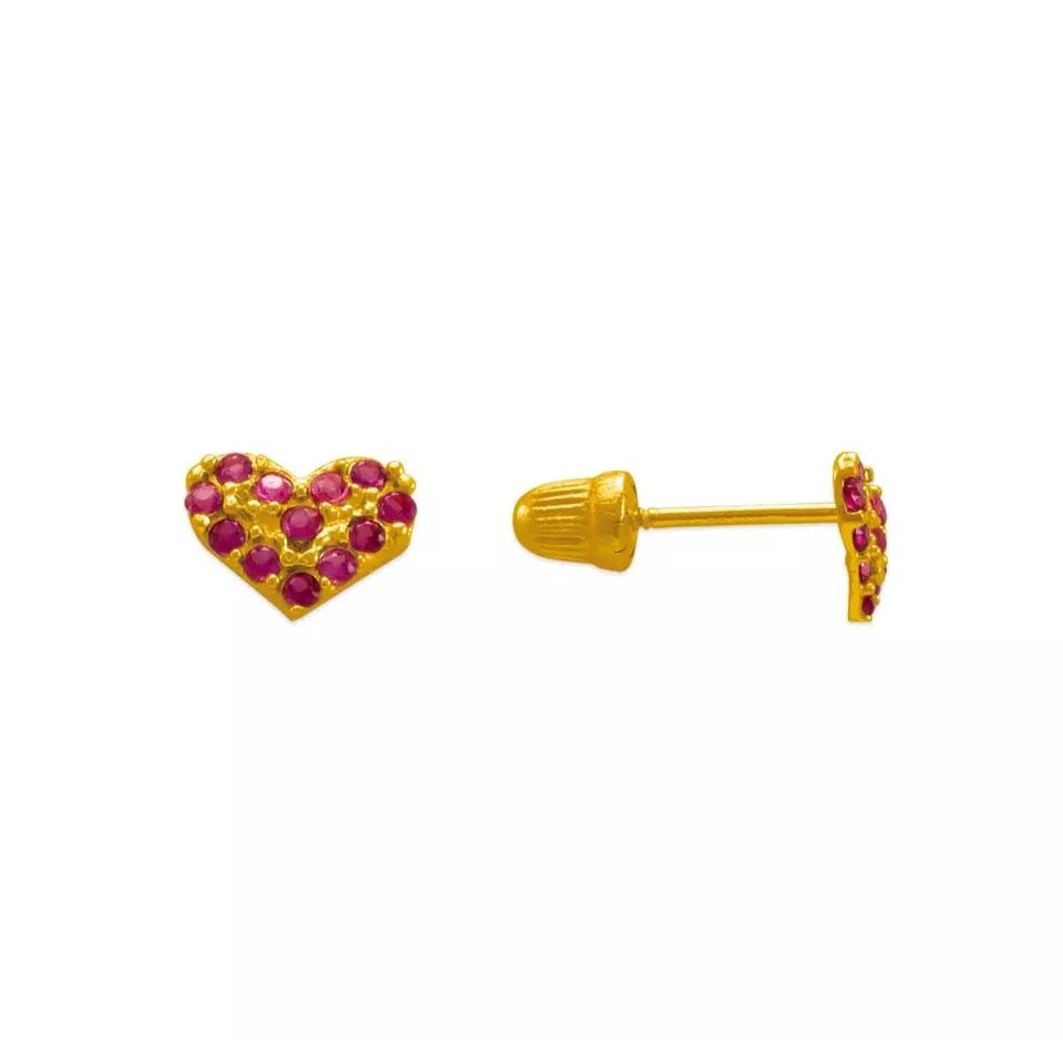 NEW 14K YELLOW GOLD ROY HEART CZ STUD EARRINGS: NEW 14K YELLOW GOLD ROY HEART CZ STUD EARRINGS 14K Yellow Gold Approx. 6x5mm Cubic Zirconia Screw Backing Weight: 2.0 Grams