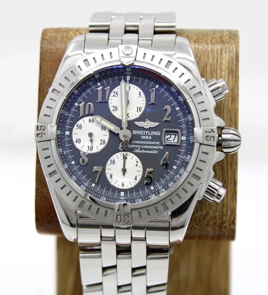 BREITLING CHRONOMAT EVOLUTION 43MM GREY DIAL CHRONOGRAPH WATCH W/ BOX A13356: BREITLING CHRONOMAT EVOLUTION 43MM GREY DIAL CHRONOGRAPH WATCH W/ BOX A13356 BREITLING CHRONOMAT EVOLUTION 43MM GREY DIAL CHRONOGRAPH WATCH W/ BOX A13356 Description Breitling Chronomat Evolution 43mm