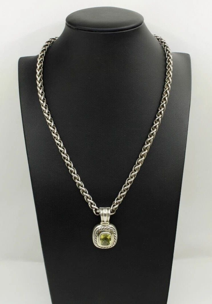 DAVID YURMAN STERLING & 14K GOLD ALBION PENDANT & 20" WHEAT CHAIN NECKLACE (1 of 2)