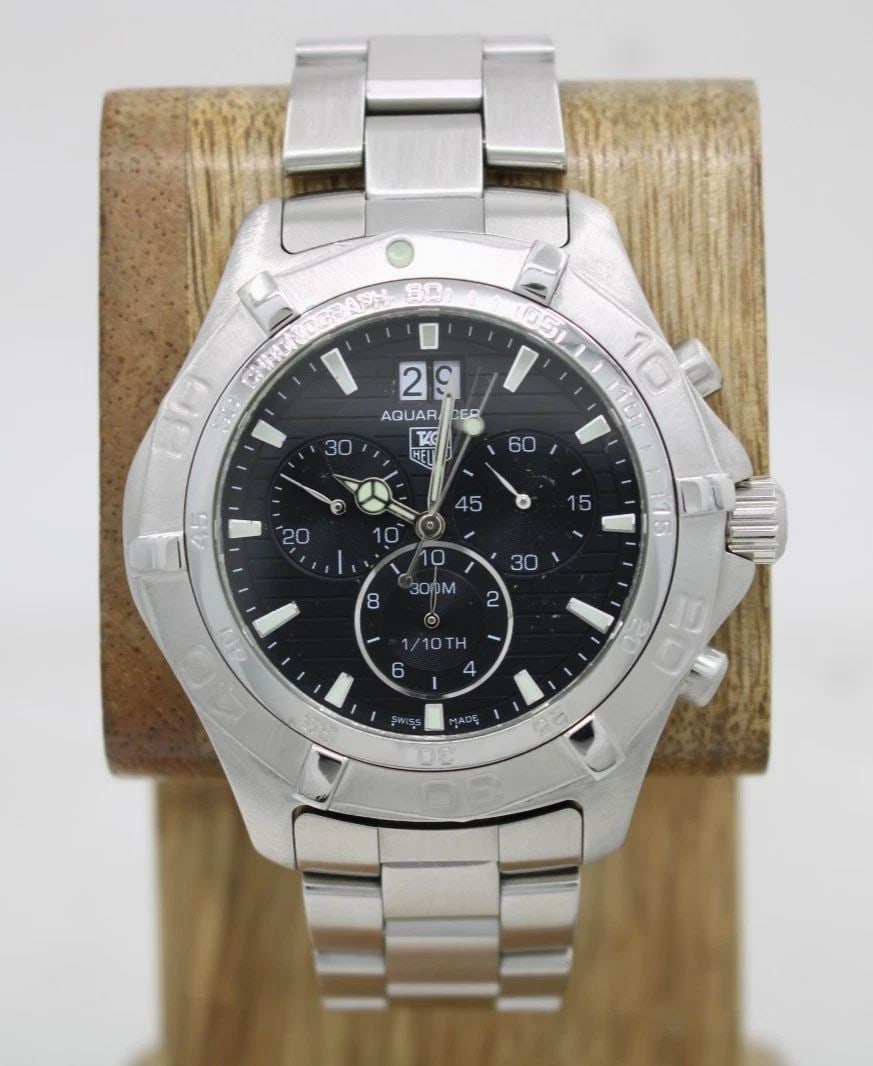 TAG HEUER AQUARACER CHRONOGRAPH 43MM BLACK DATE DIAL DIVE WATCH CAF101E (1 of 2)