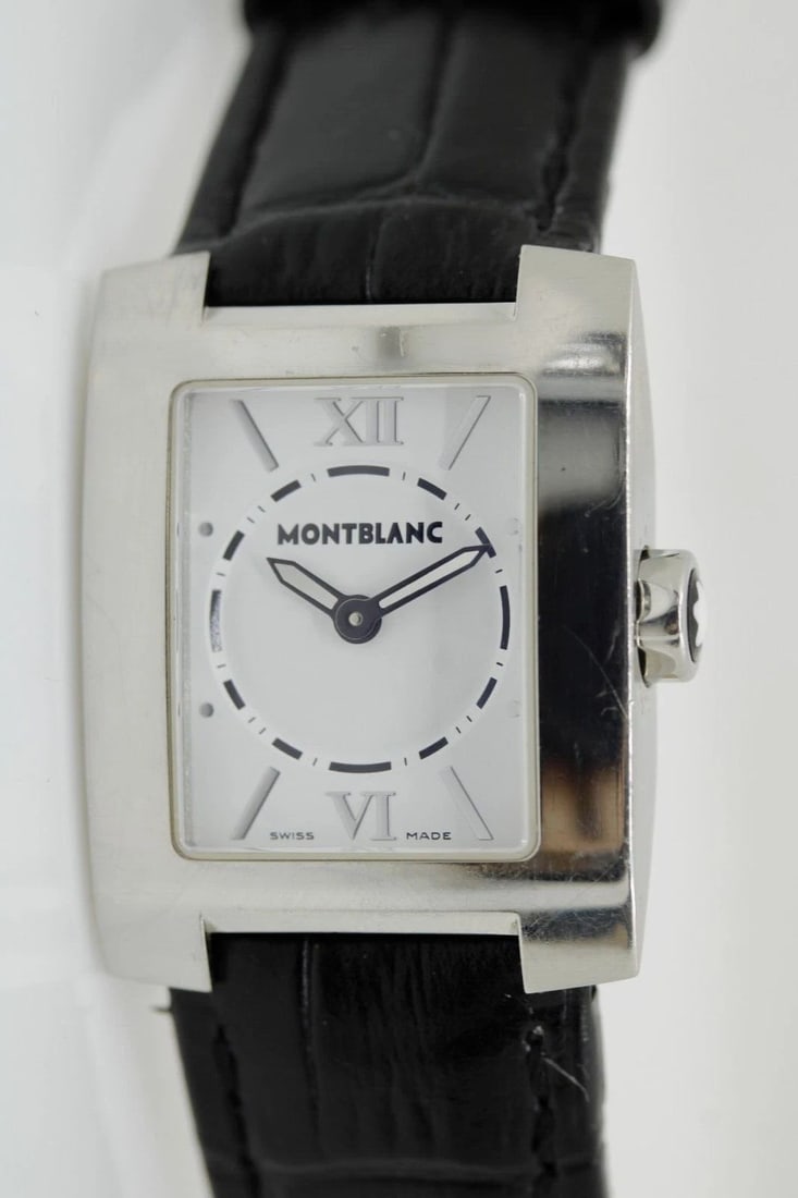 MONTBLANC 23MM WHITE DIAL STAINLESS WATCH W/ EXTRA STRAPS 7047-PL412749 (1 of 2)