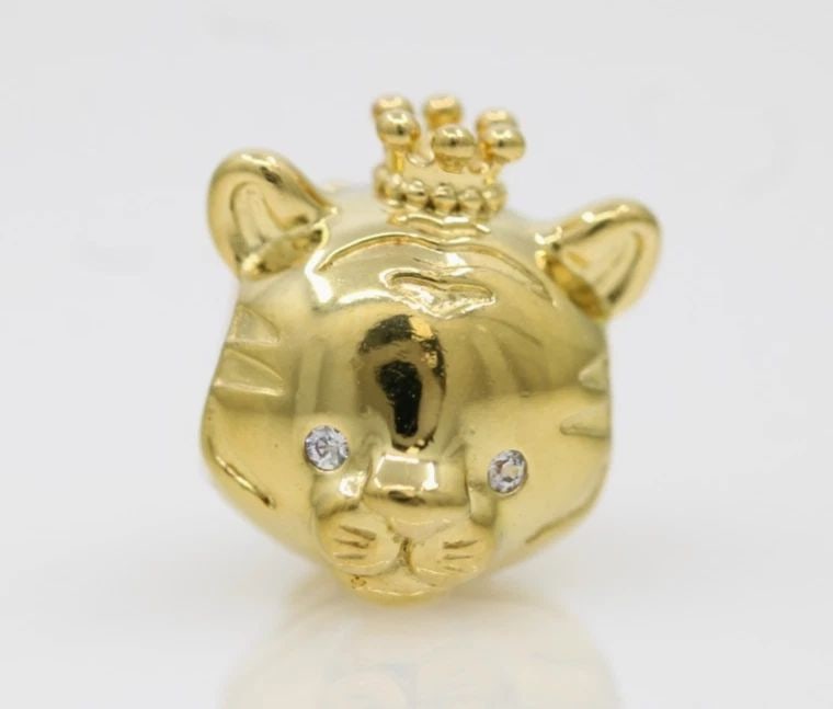 RETIRED PANDORA SHINE CHINESE ZODIAC GOLD TIGER CHARM W/ ZIRCONIA 768594C01 (1 of 2)