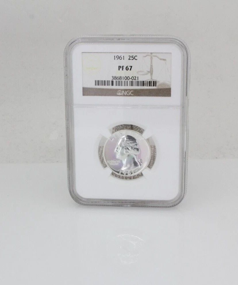 1961 PROOF WASHINGTON QUARTER 25C SILVER NGC PF 67 (1 of 2)