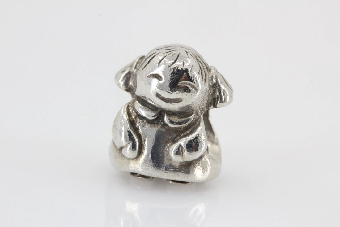 GENUINE PANDORA CHARM 1ST CHARM LAUNCH LITTLE GIRL HEAVY PIGTAILS # 790375 (1 of 2)